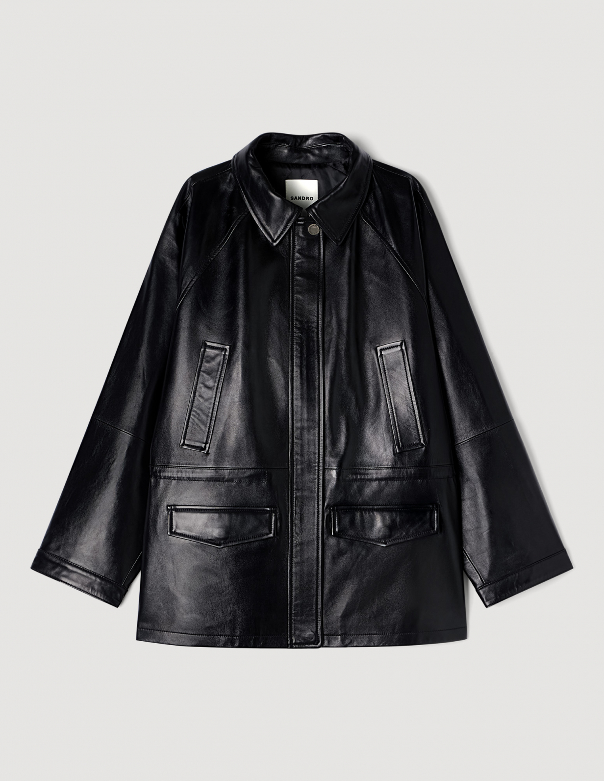 Жіноча чорна шкіряна куртка_6