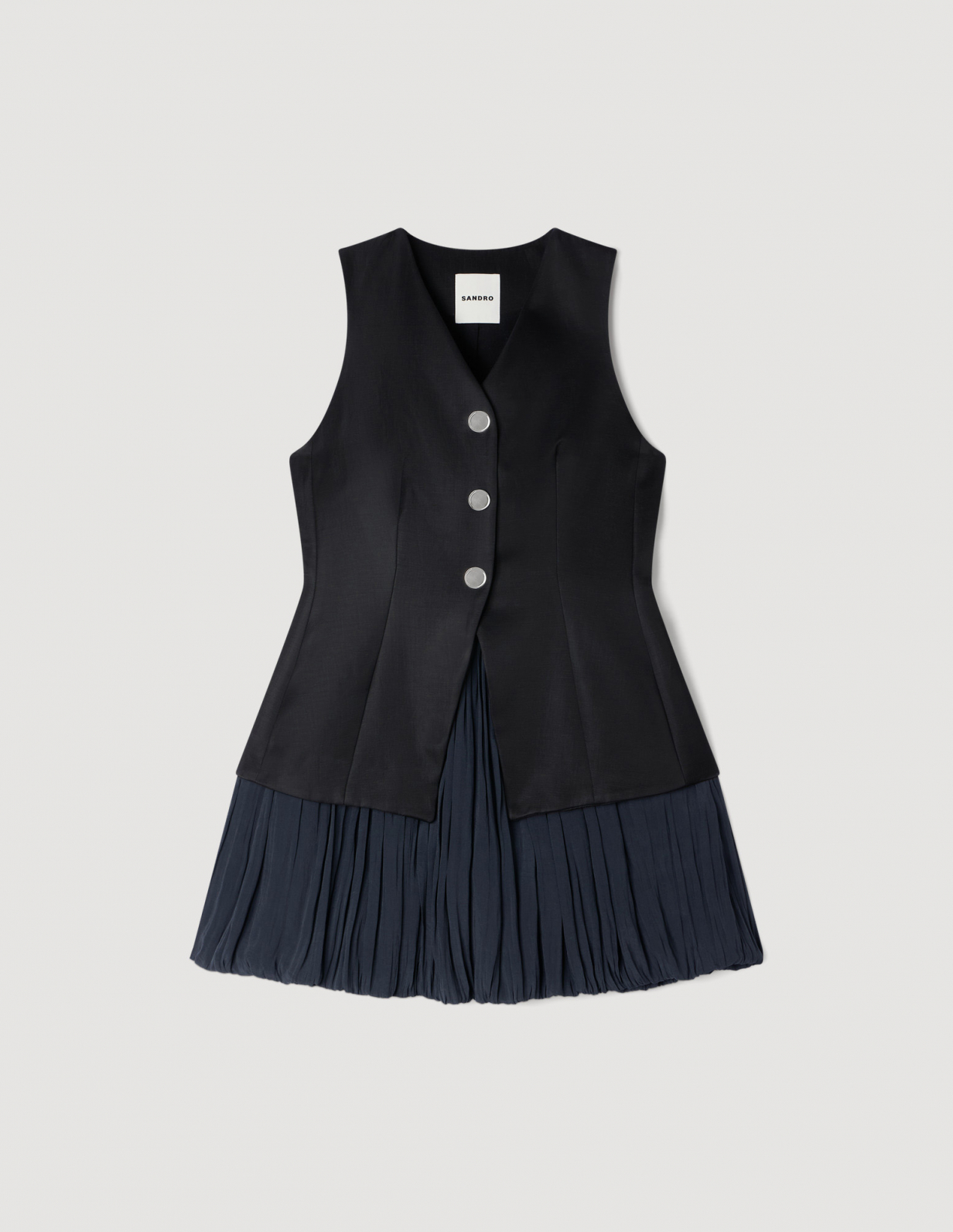 Жіноча чорна багатошарова сукня_6