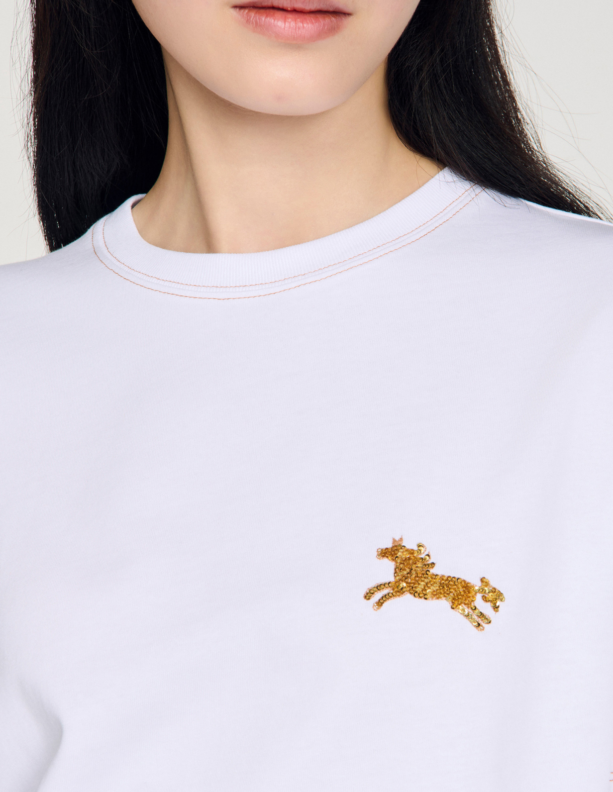 Жіноча футболка з вишивкою у вигляді коня_3