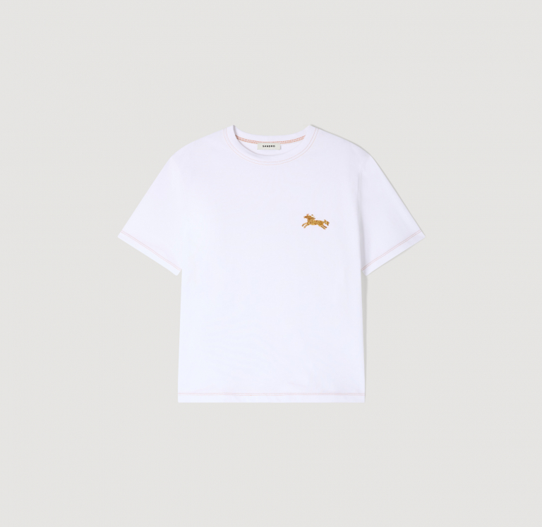 Жіноча футболка з вишивкою у вигляді коня