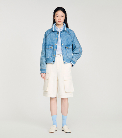 Женская джинсовая куртка со вставками