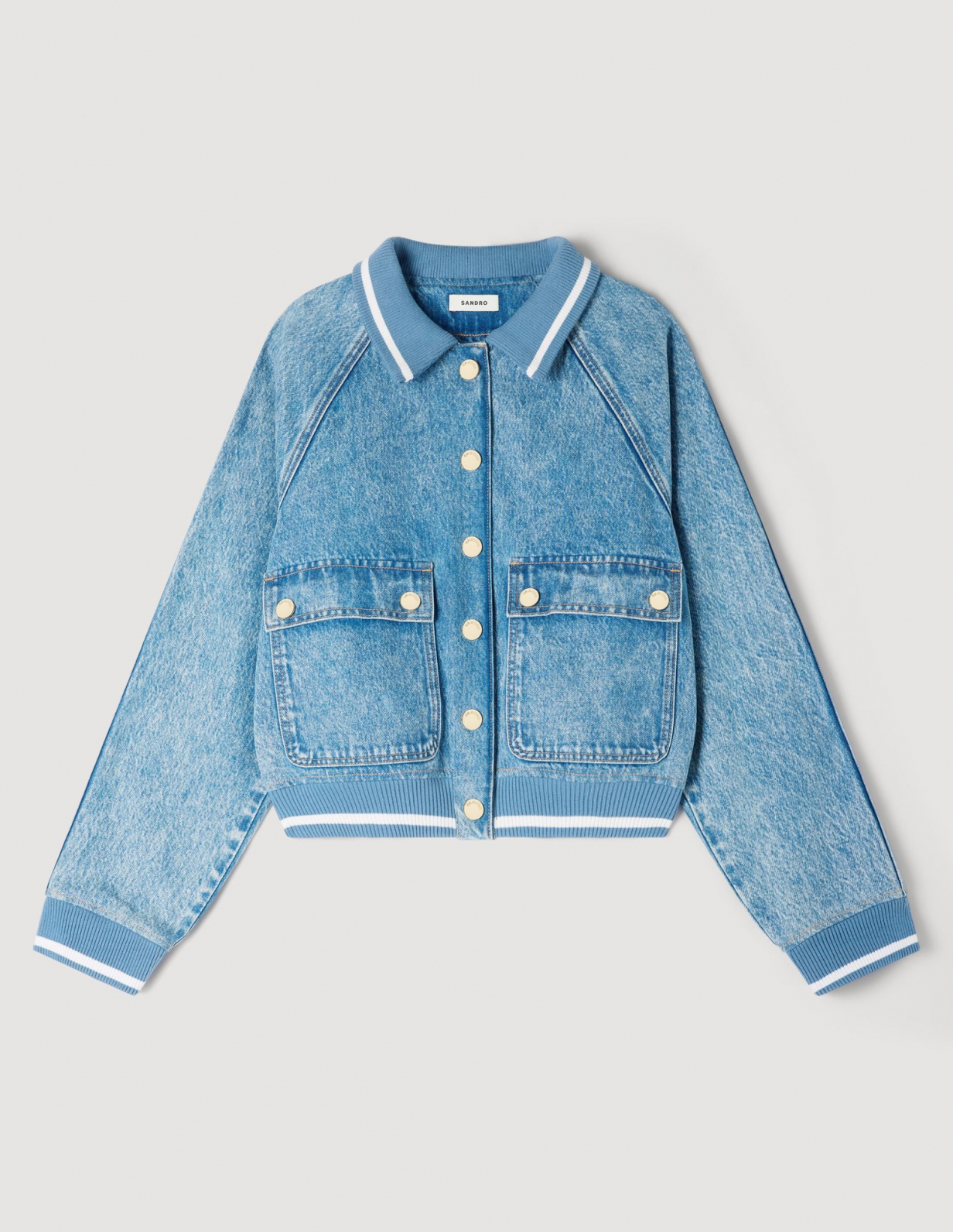 Жіноча джинсова куртка зі вставками_6