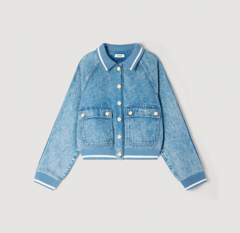 Жіноча джинсова куртка зі вставками