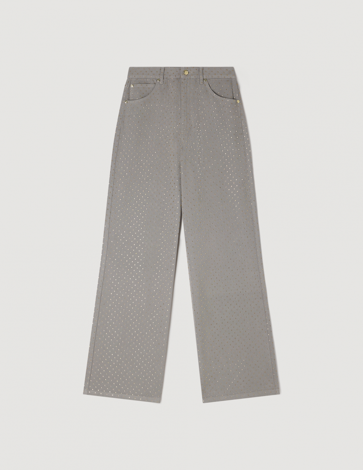 Жіночі сірі джинси зі стразами_6