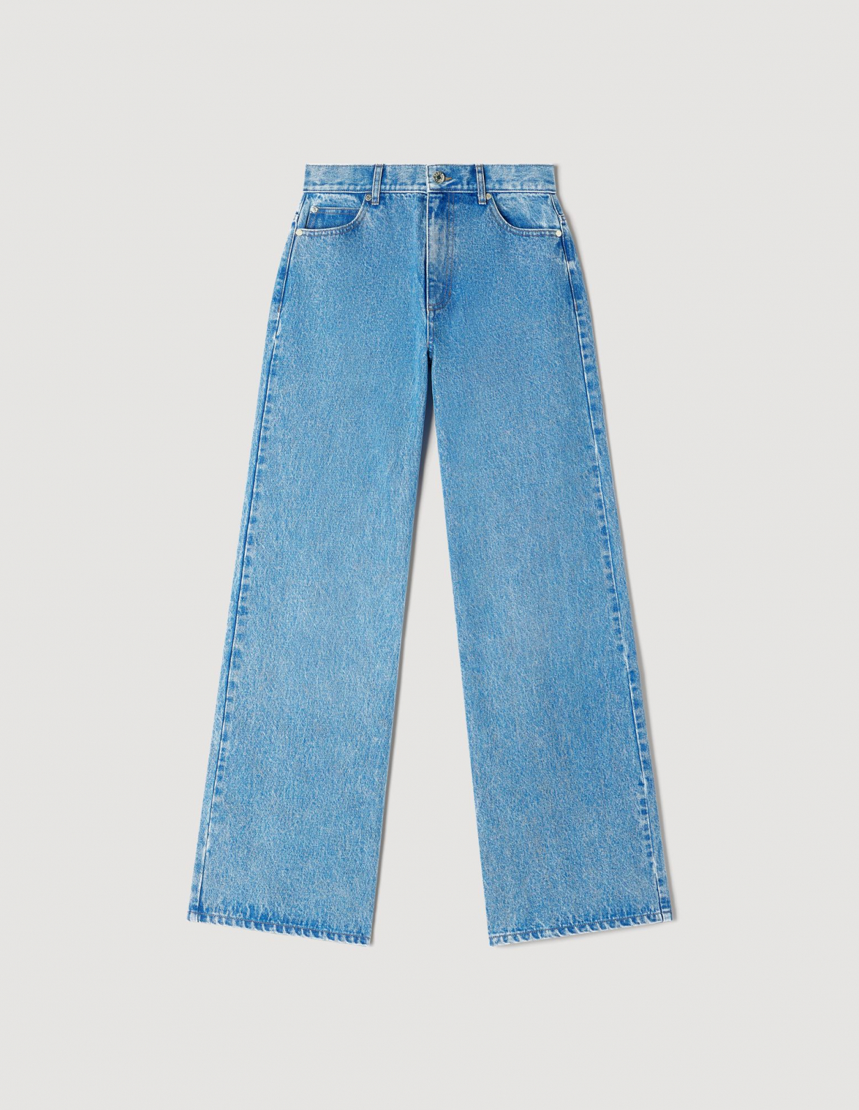 Женские широкие выцветшие джинсы_6