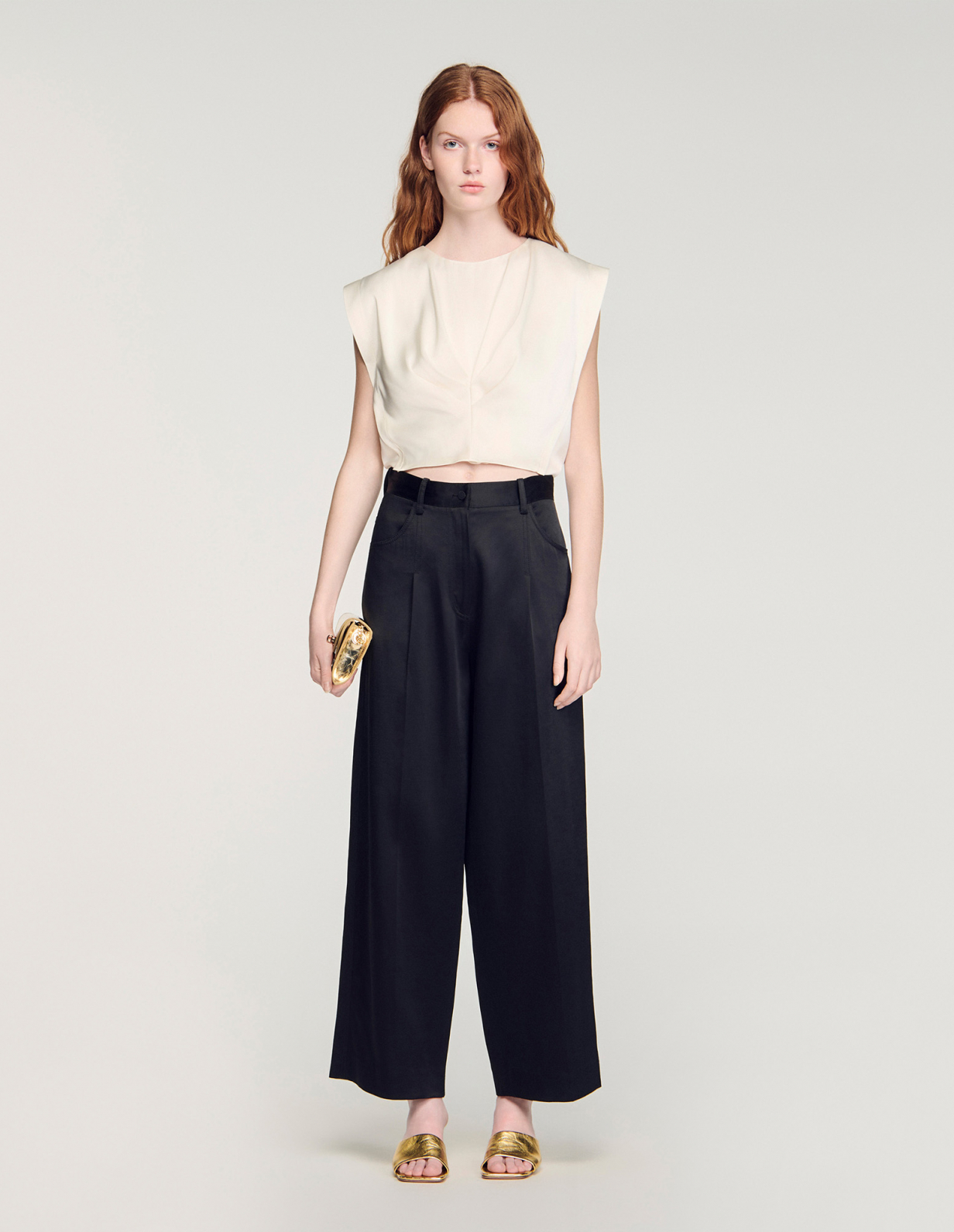 Жіночі широкі атласні брюки_1