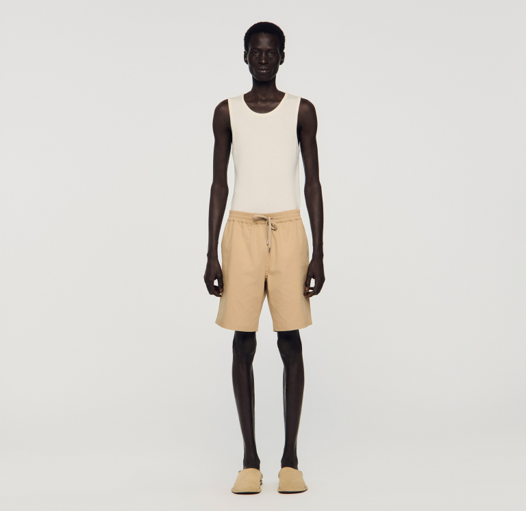 Мужские бежевые хлопковые шорты