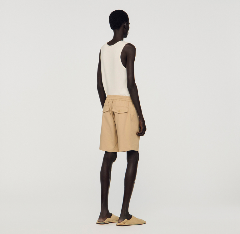 Мужские бежевые хлопковые шорты