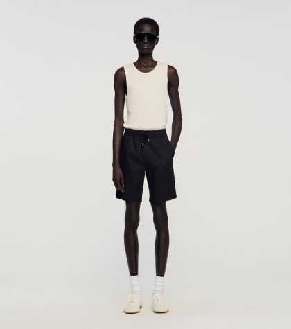 Мужские черные хлопковые шорты