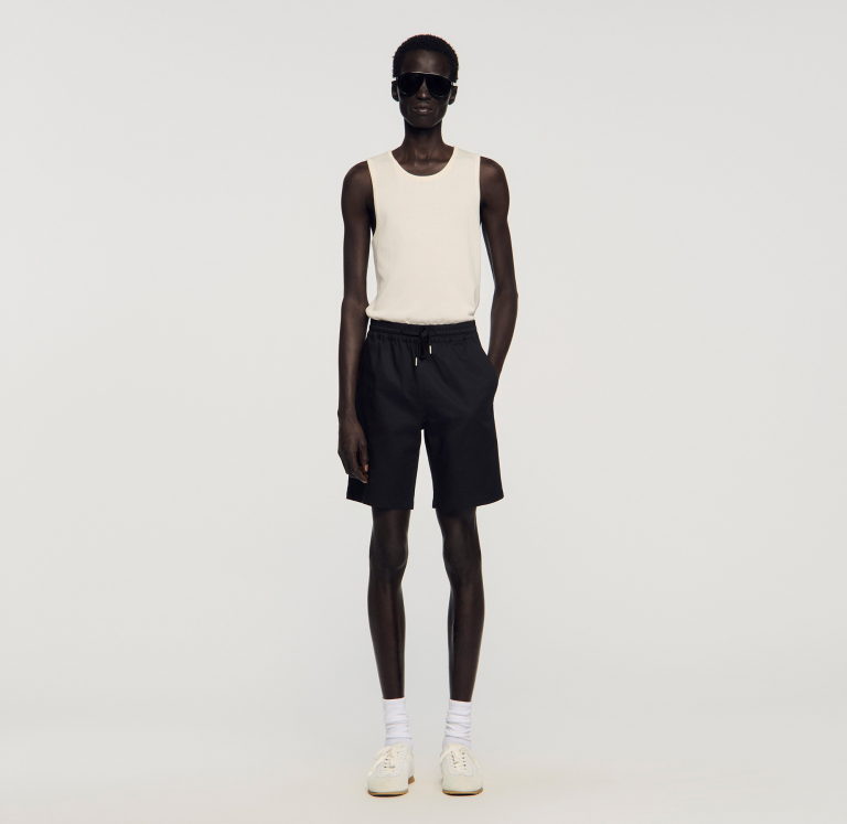 Мужские черные хлопковые шорты