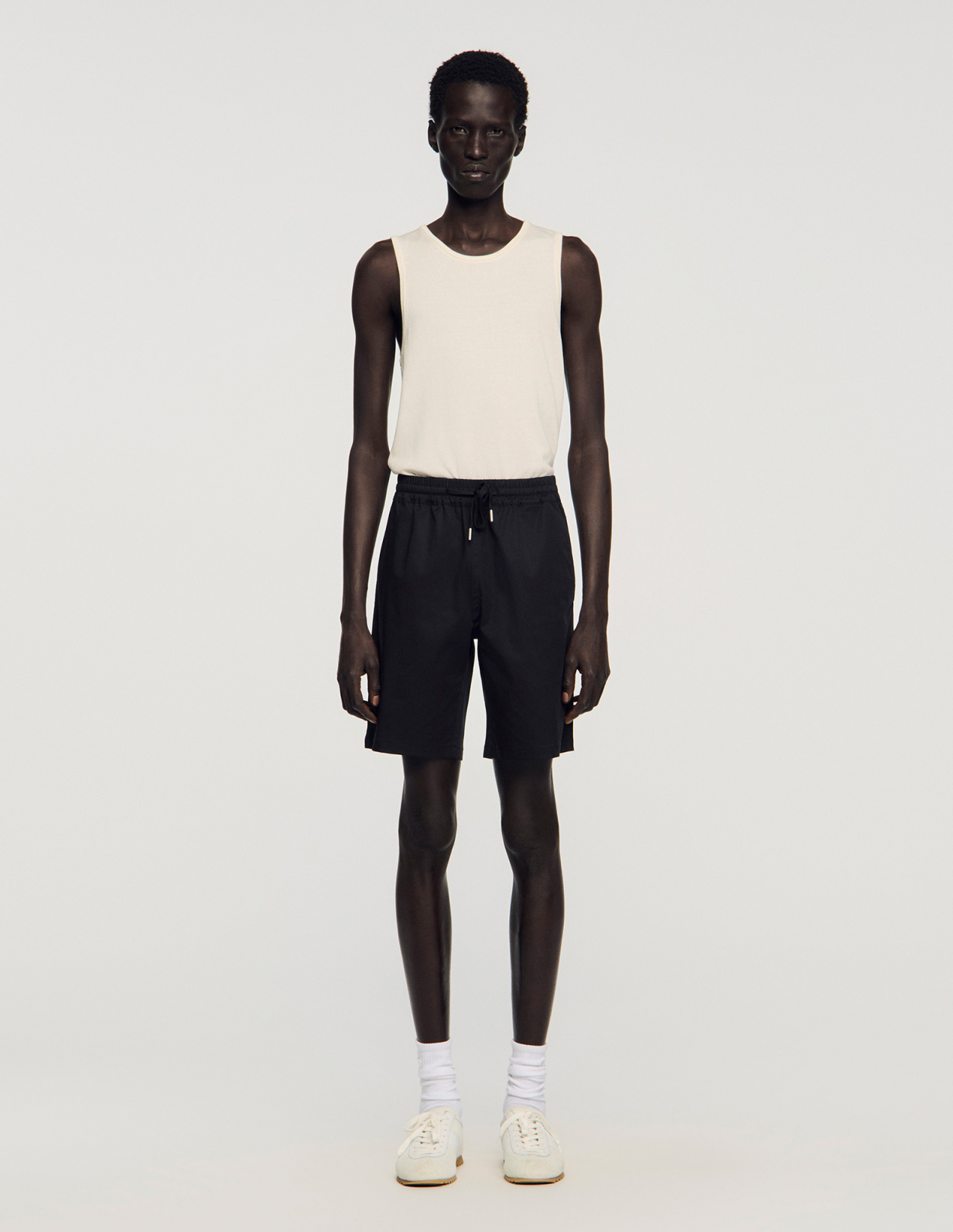 Мужские черные хлопковые шорты_2