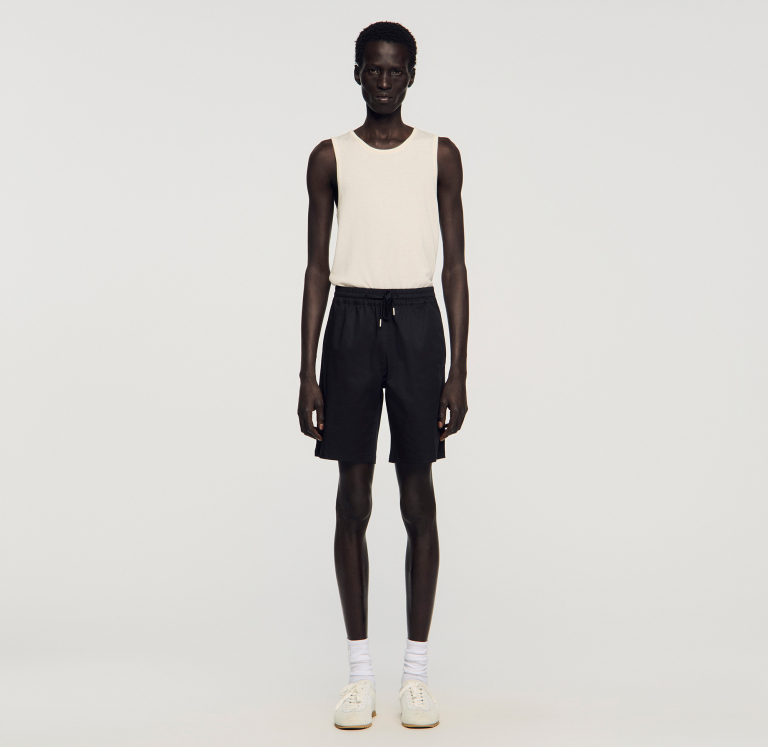 Мужские черные хлопковые шорты