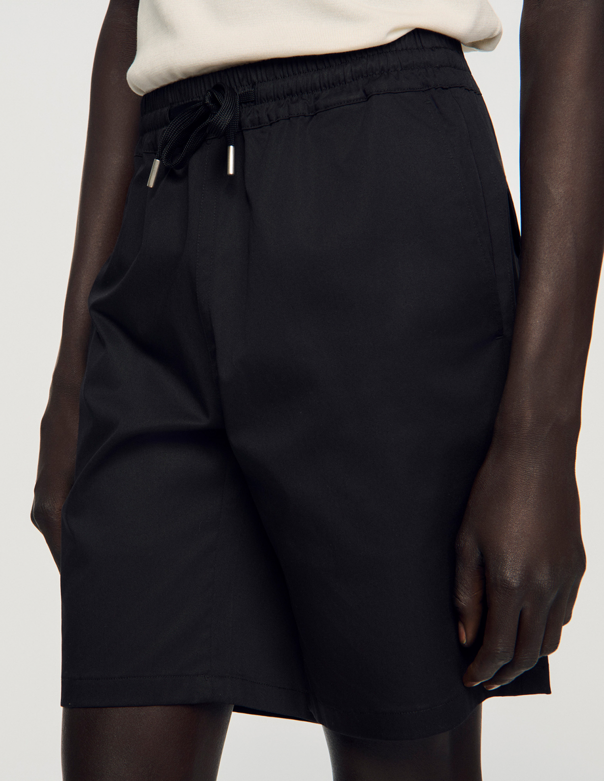 Мужские черные хлопковые шорты_3