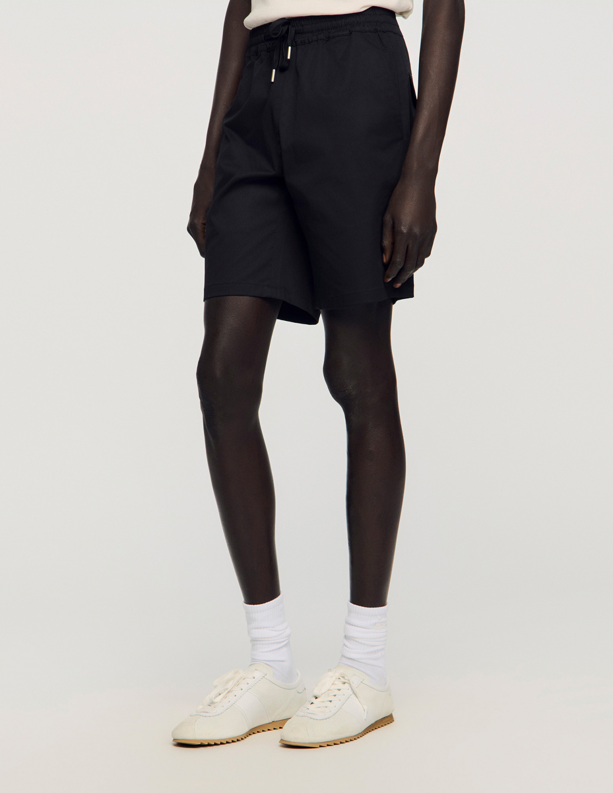 Мужские черные хлопковые шорты_4