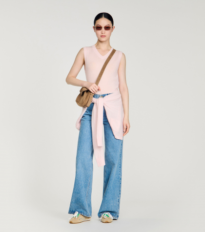 Жіночий укорочений топ з вовни та кашеміру