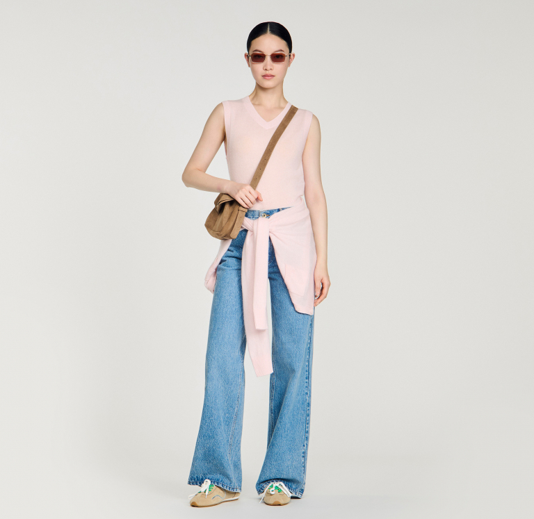 Жіночий укорочений топ з вовни та кашеміру