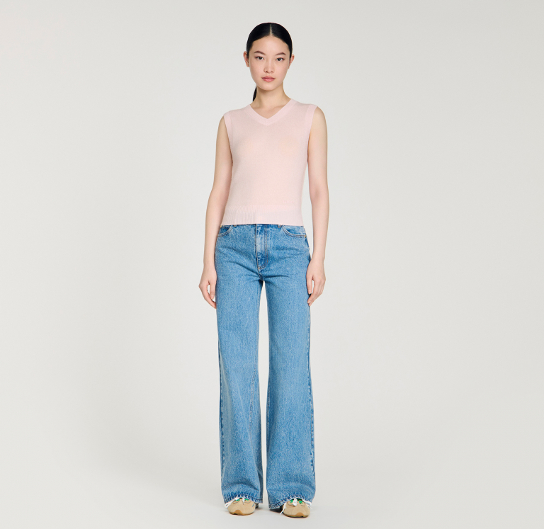 Жіночий укорочений топ з вовни та кашеміру