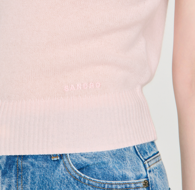 Жіночий укорочений топ з вовни та кашеміру