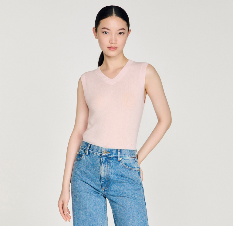 Жіночий укорочений топ з вовни та кашеміру