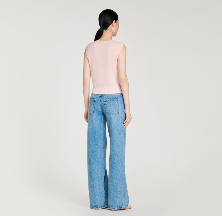 Жіночий укорочений топ з вовни та кашеміру