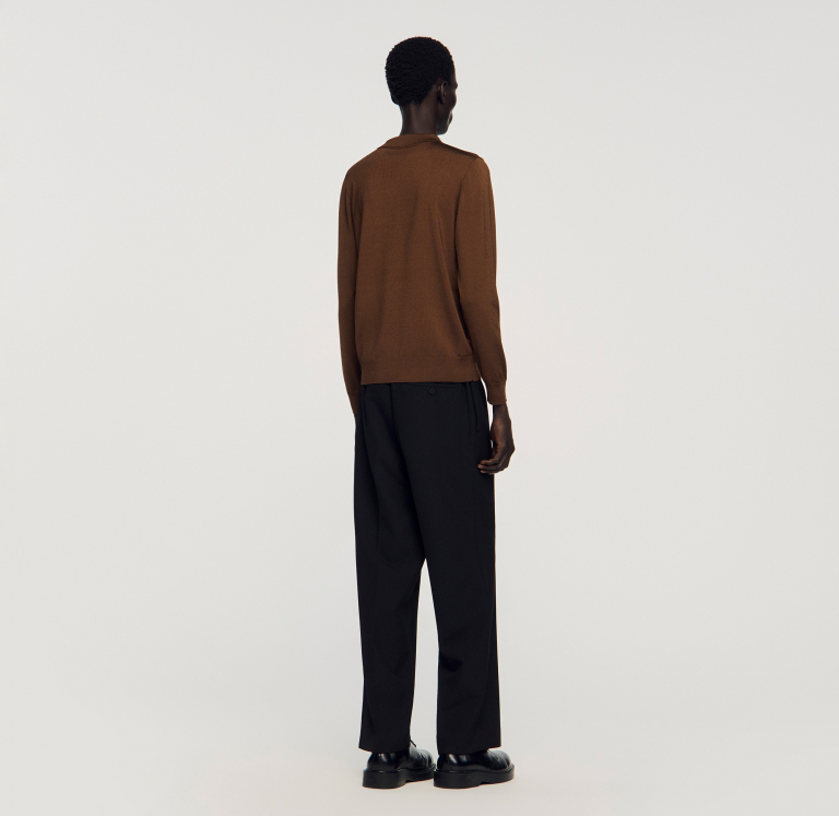 Чоловічий коричневий джемпер-поло