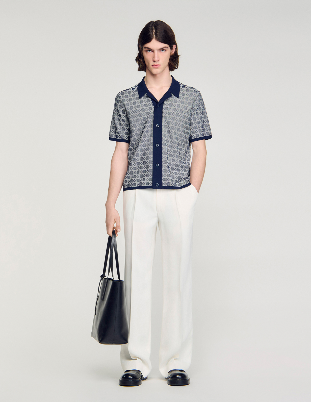 Чоловіча сорочка із жакардовим візерунком_1