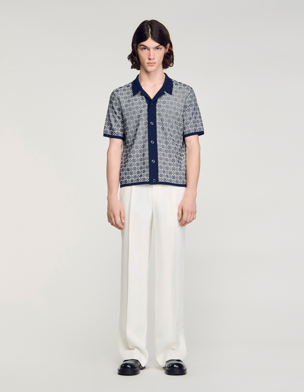 Чоловіча сорочка із жакардовим візерунком_2