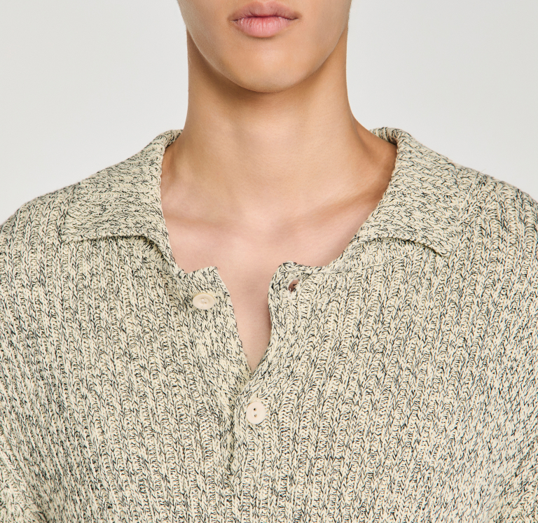 Мужское трикотажное поло из меланжевого хлопка