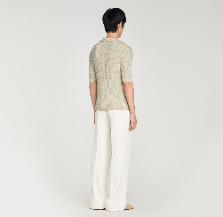 Мужское трикотажное поло из меланжевого хлопка