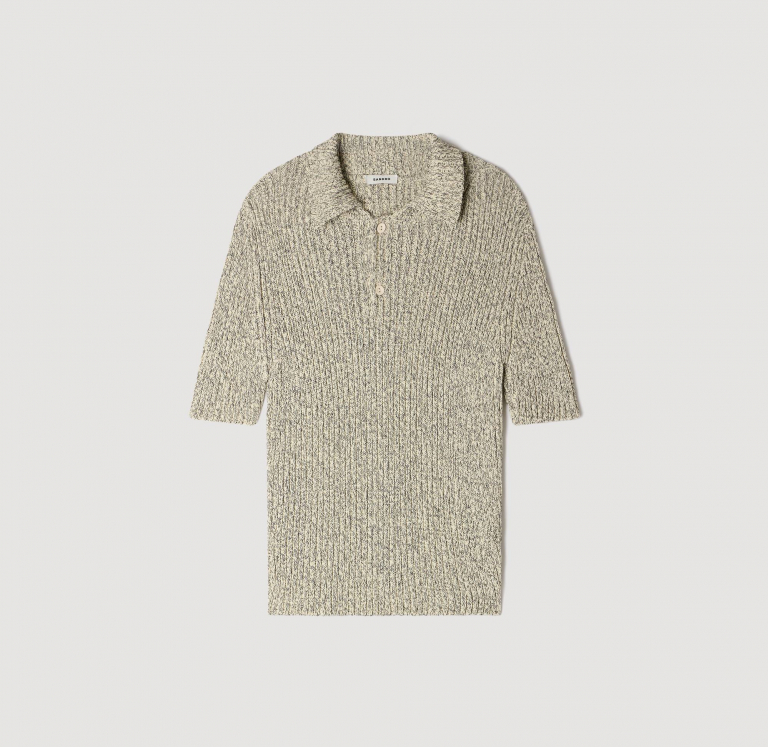 Мужское трикотажное поло из меланжевого хлопка