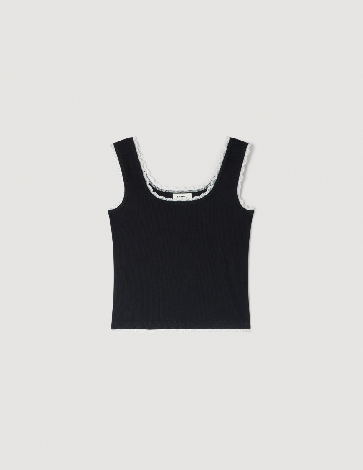 Жіночий чорний топ з вишивкою бісером_6