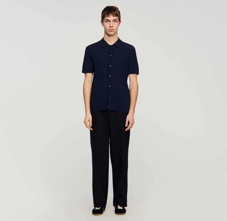 Чоловіче синє поло на ґудзиках