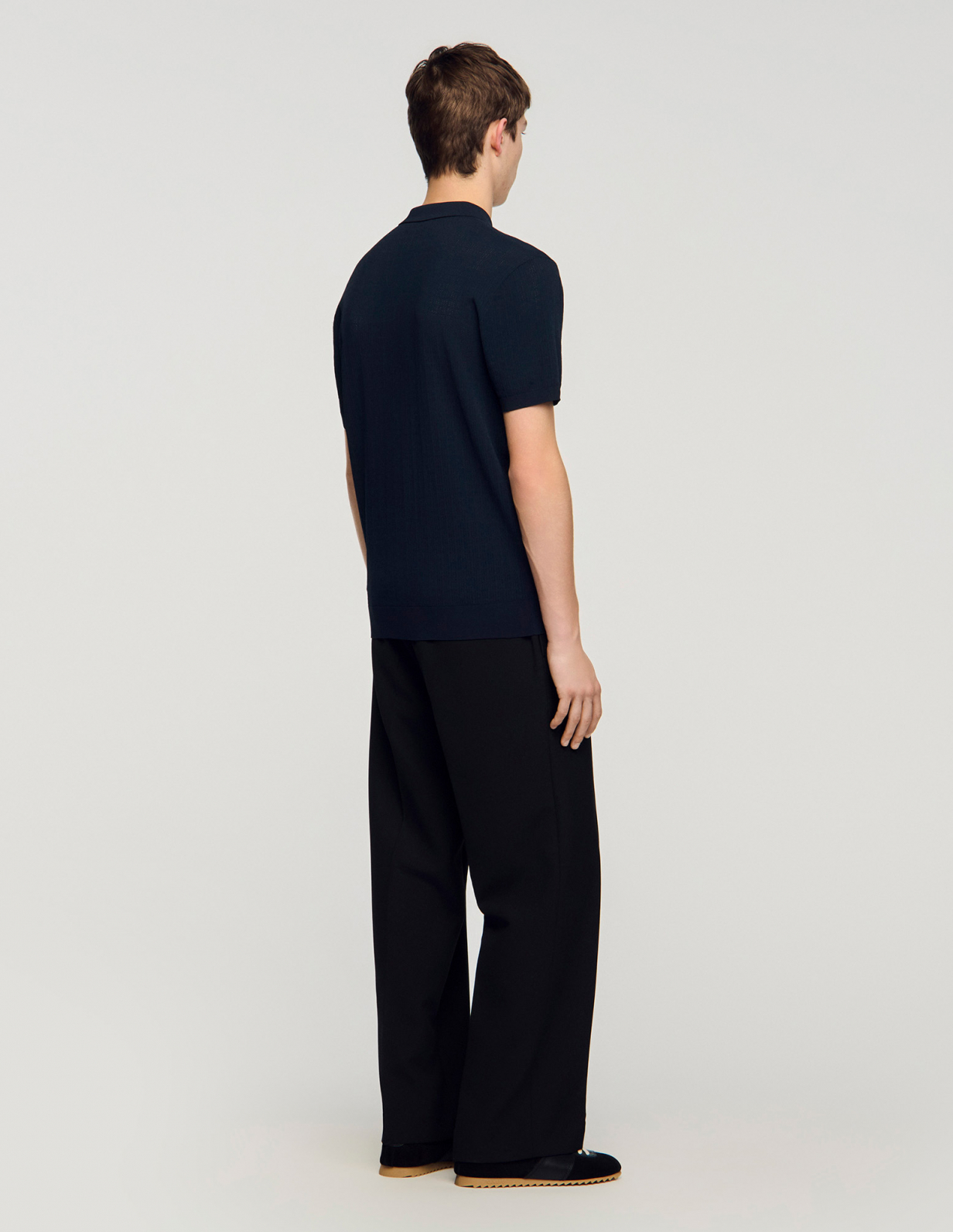 Чоловіче синє поло на ґудзиках_5