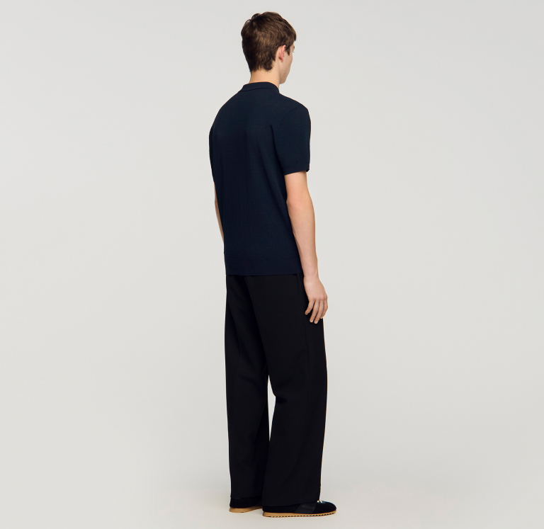 Чоловіче синє поло на ґудзиках