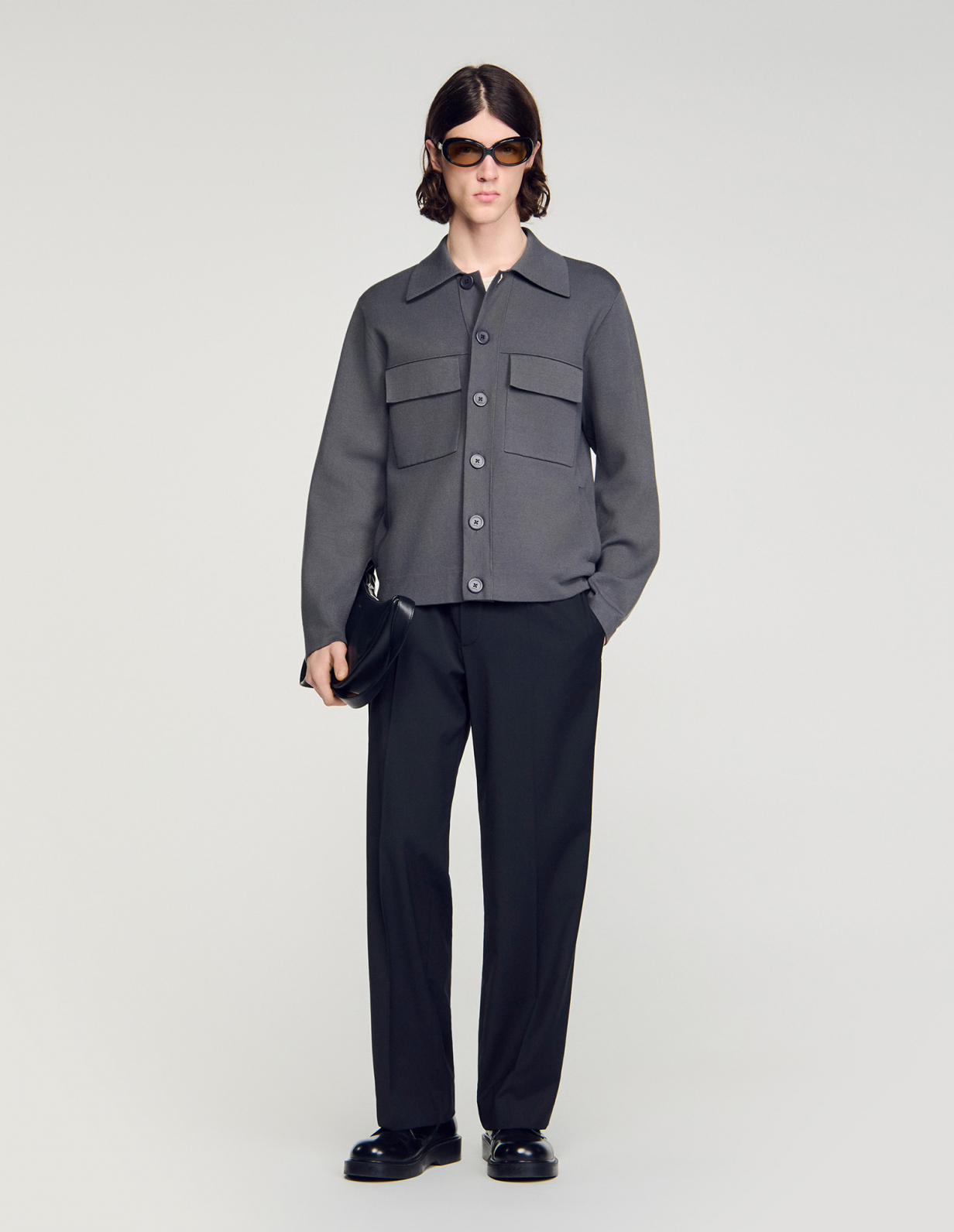 Мужской серый кардиган_1