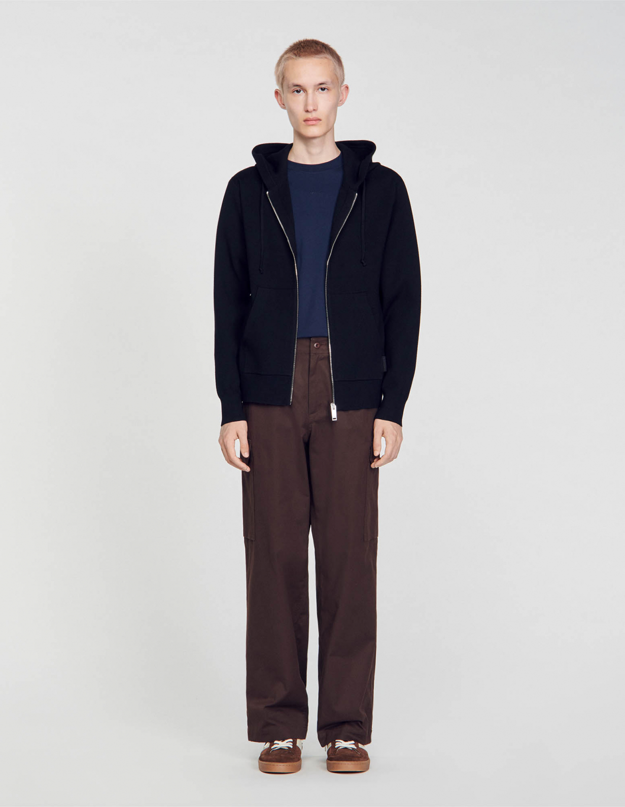 Мужское черное худи на молнии_7