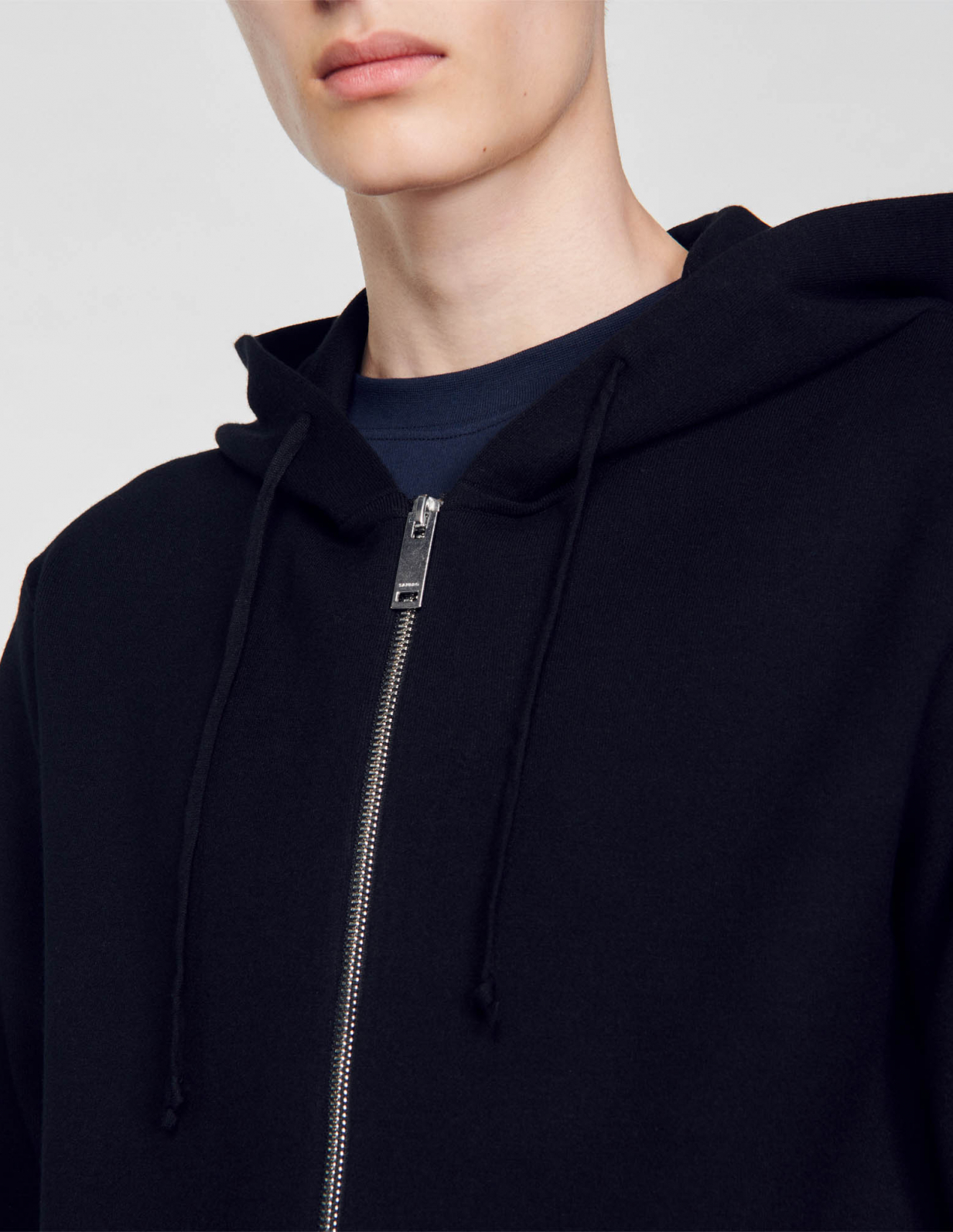 Мужское черное худи на молнии_6