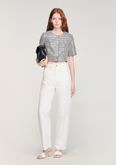 Женский твидовый жакет в узор «гусиная лапка» video poster