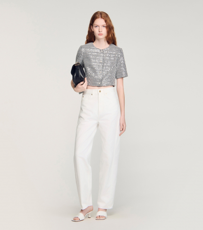 Жіночий твідовий жакет у візерунок 