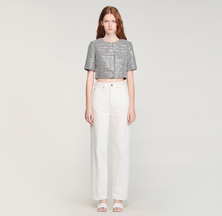 Жіночий твідовий жакет у візерунок 