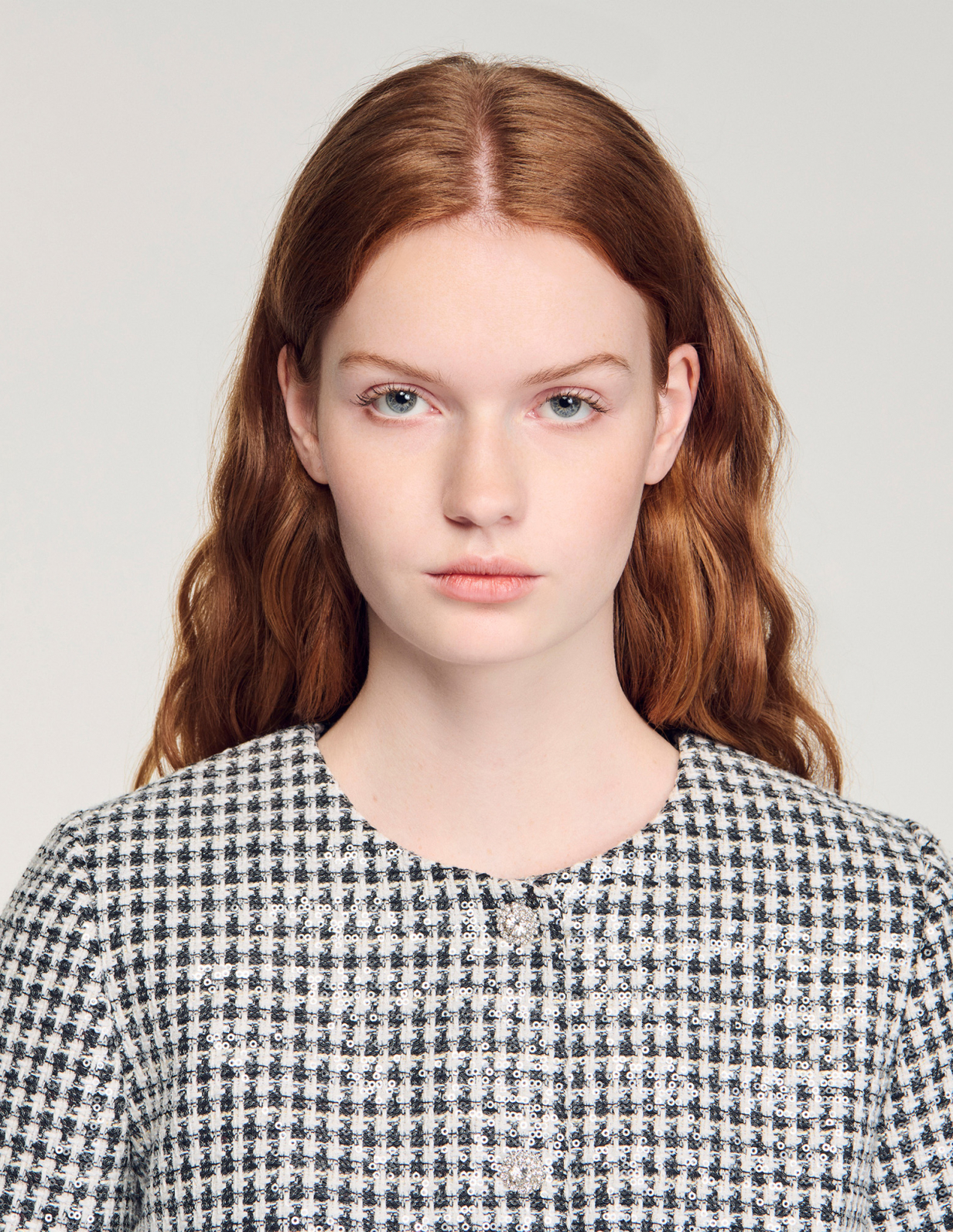 Жіночий твідовий жакет у візерунок 