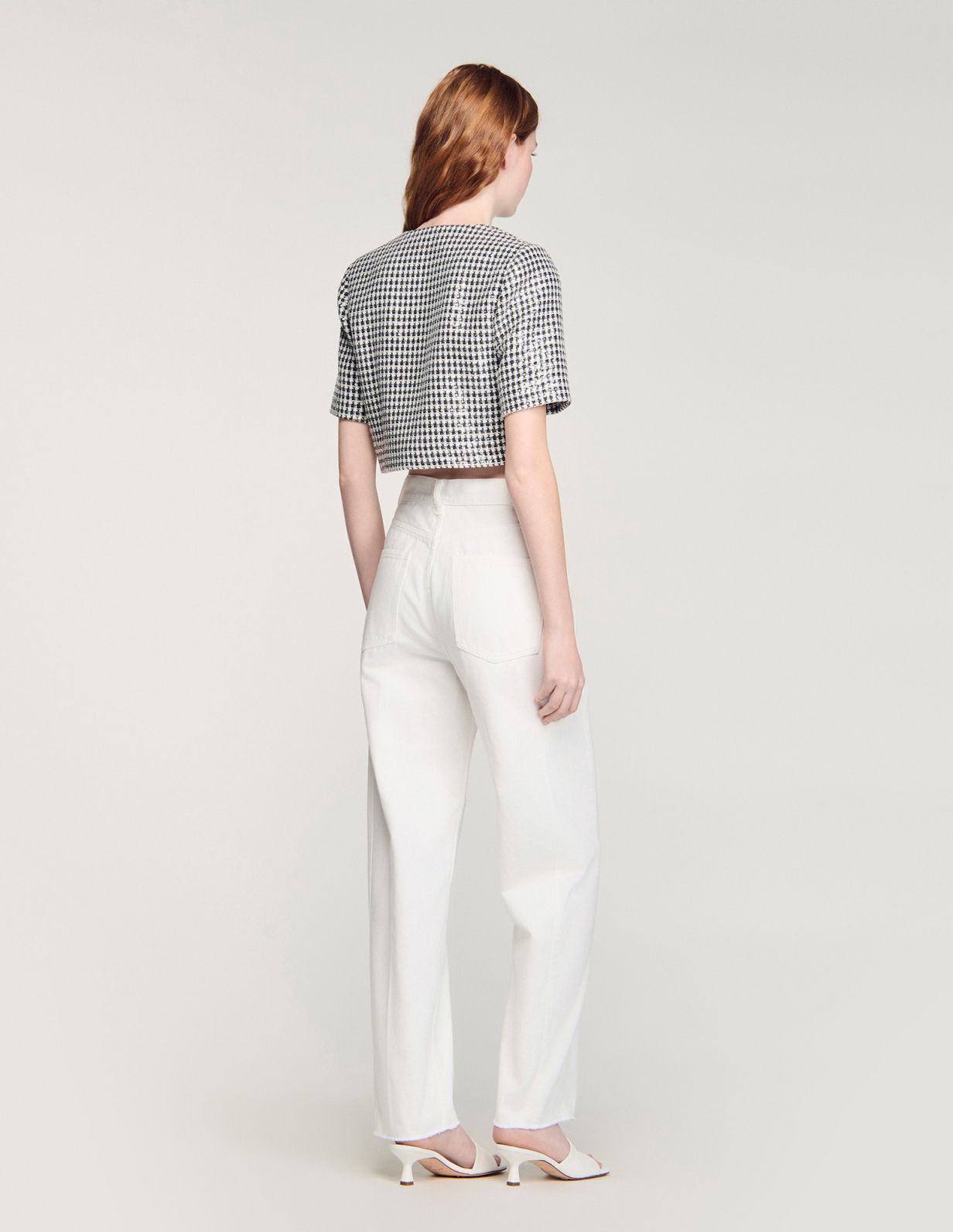 Жіночий твідовий жакет у візерунок 