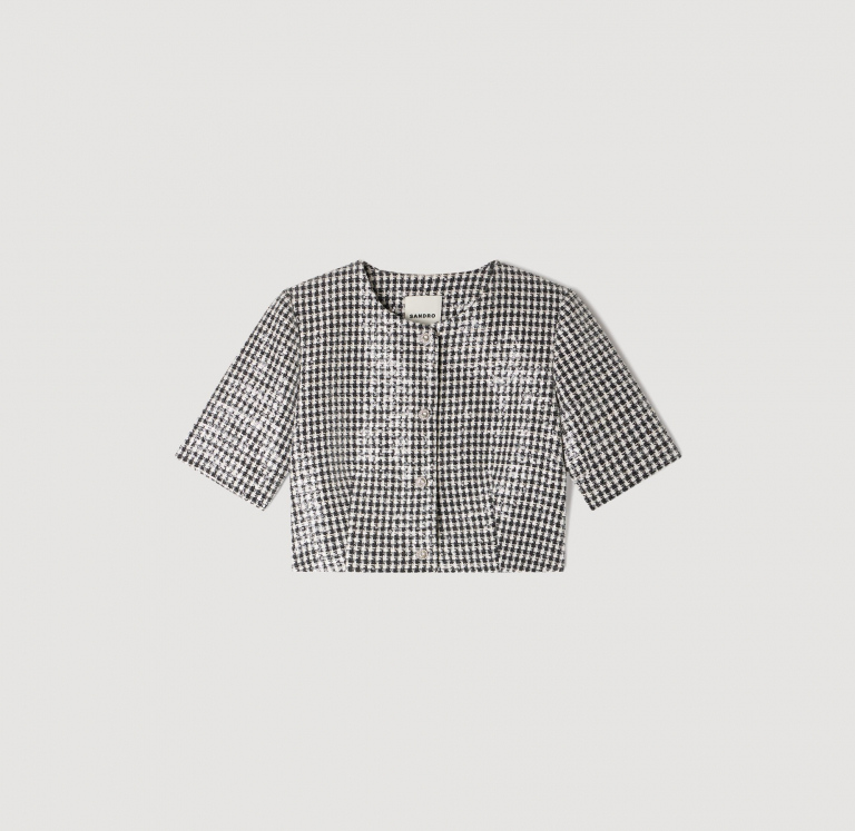 Жіночий твідовий жакет у візерунок 