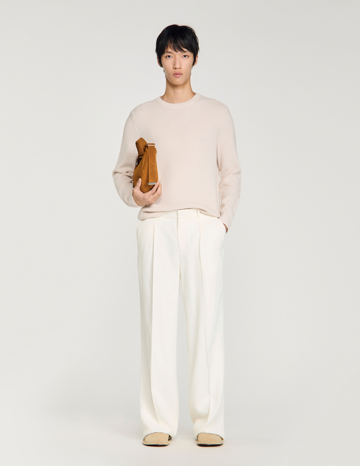 Мужской молочный джемпер_1