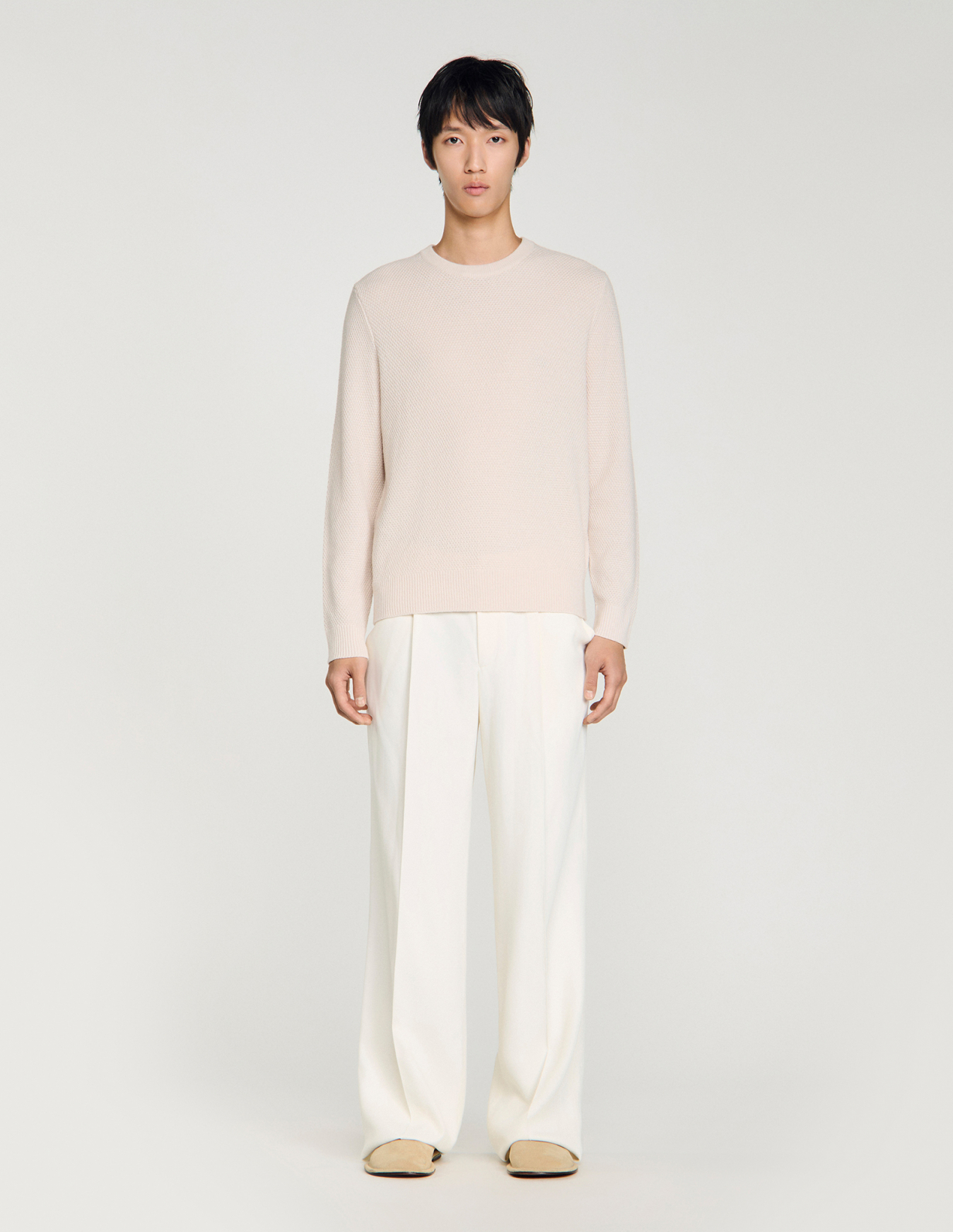 Мужской молочный джемпер_6