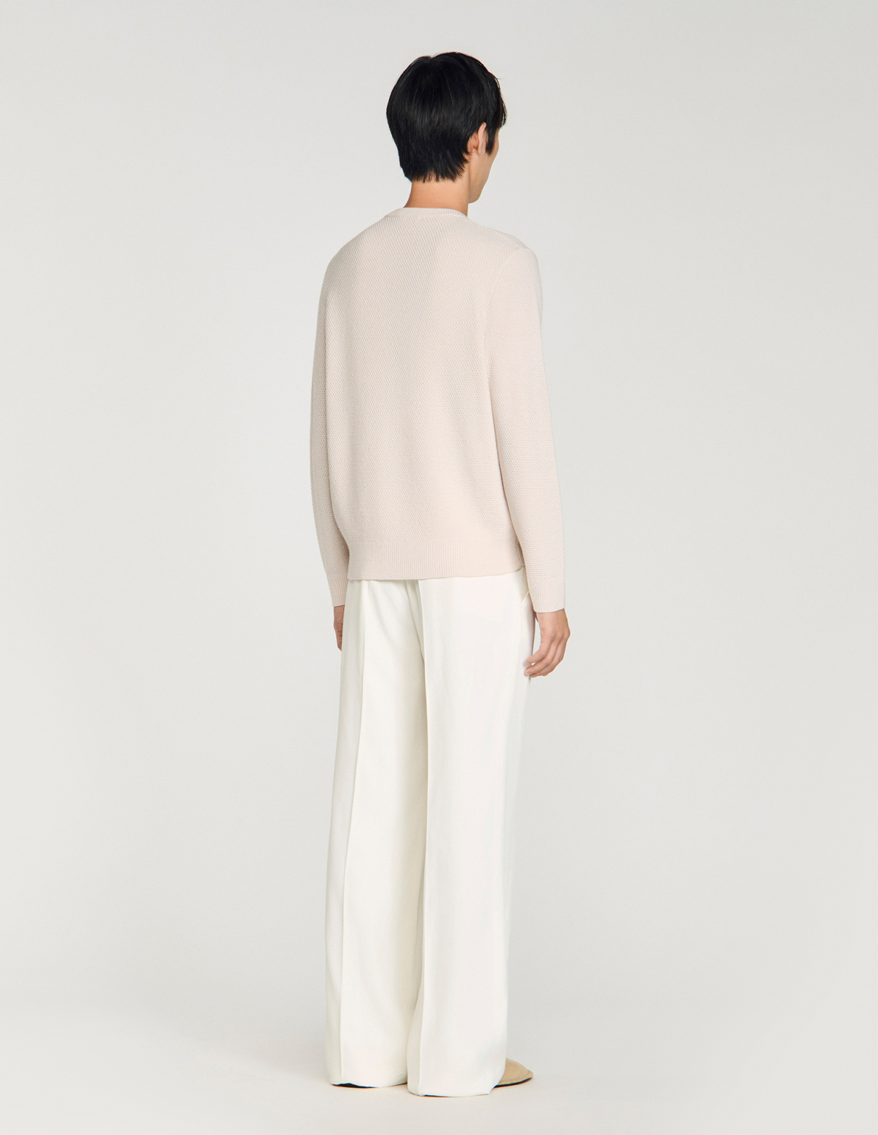 Мужской молочный джемпер_3