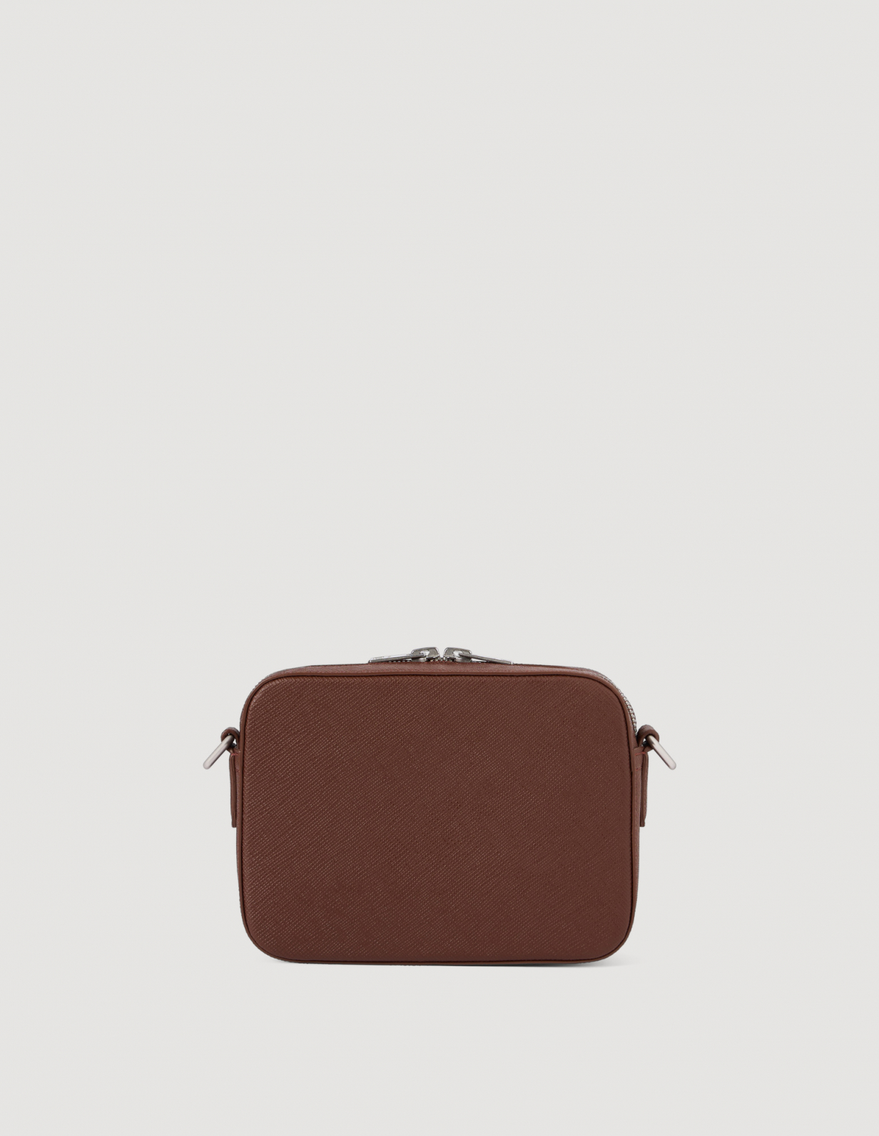 Чоловіча коричнева сумка з переробленої шкіри_3