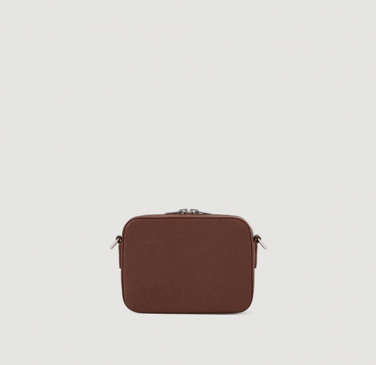 Чоловіча коричнева сумка з переробленої шкіри