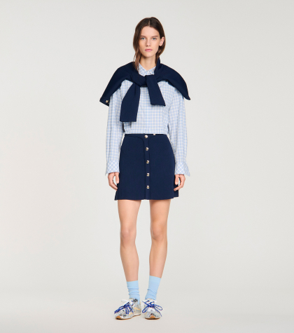 Жіноча спідниця у рубчик із застібкою на кнопках