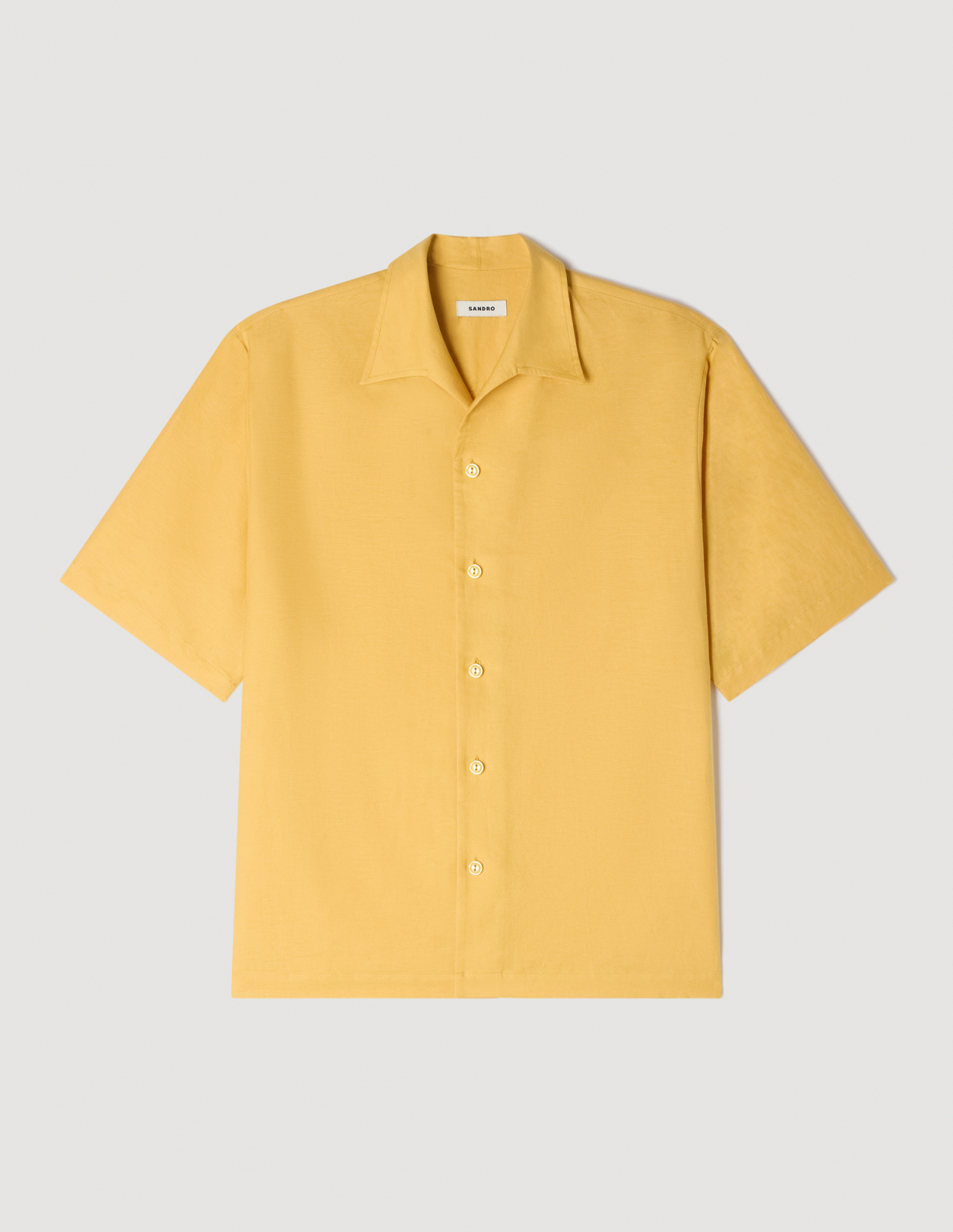 Чоловіча жовта льняна сорочка_6